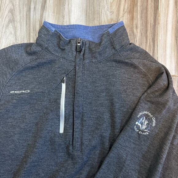 Zero Restriction Blue Gray 1/4 Zip Golf Pullover SZ XXL Preppy Casual Logo - Picture 1 of 8